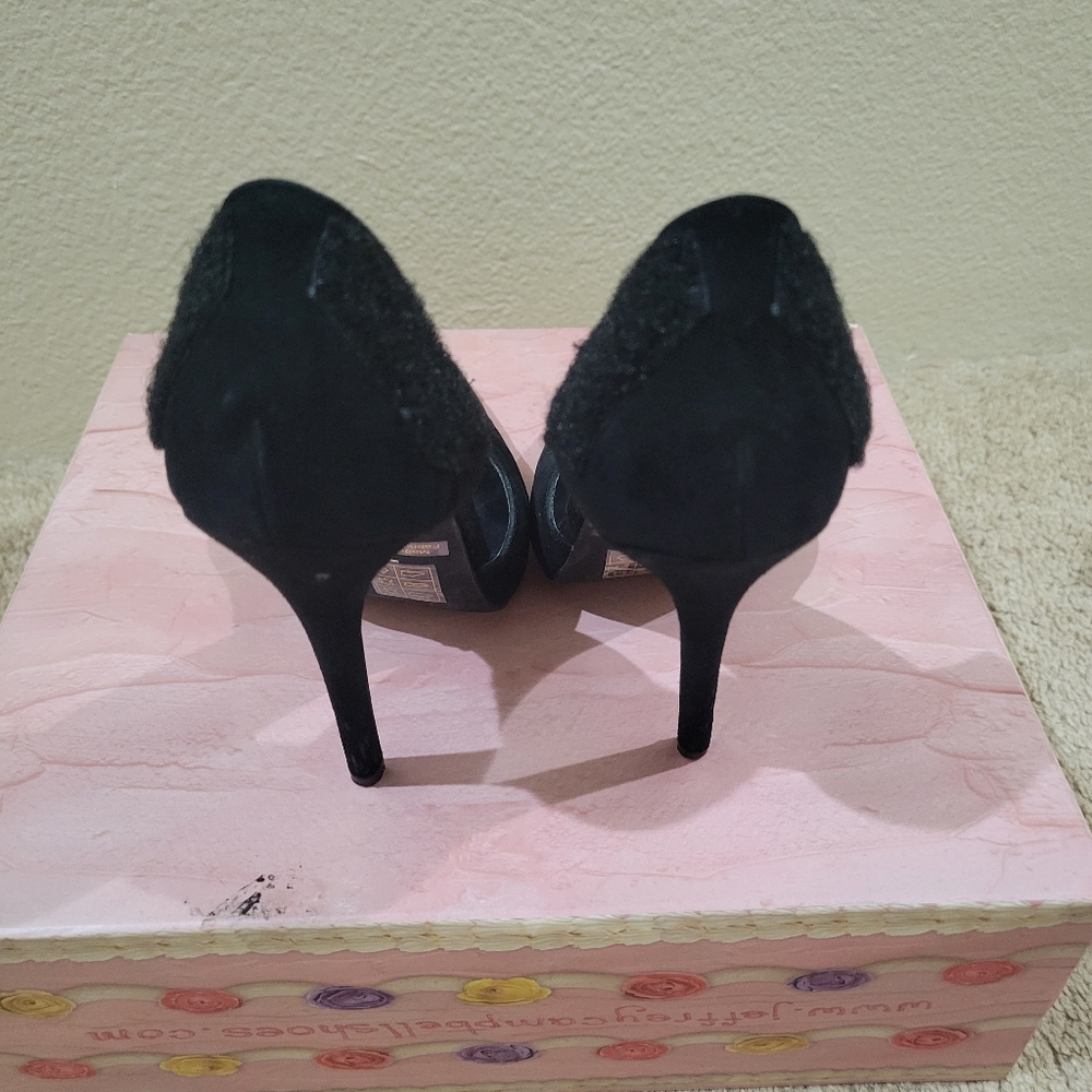 Jeffrey Campbell bat modcloth black goth wing heels pumps - Picture 7 of 8